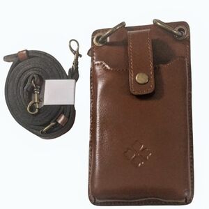 Patricia Nash Farleigh XBody Phone Case in Heritage Tan Leather